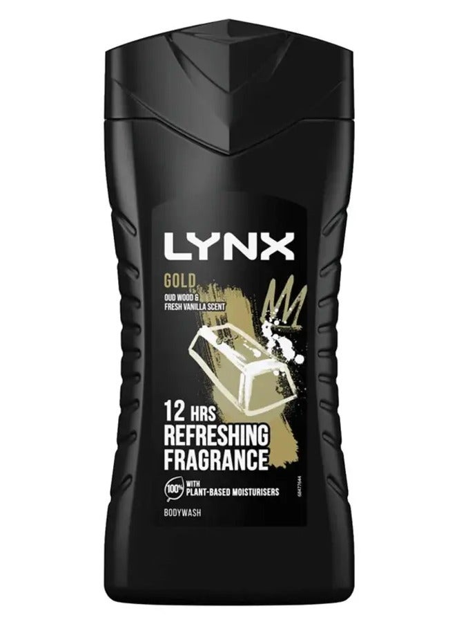 lynx لينكس 12 ساعة عطر منعش خشب العود والفانيليا غسول الجسم، 225 مل - Image 1