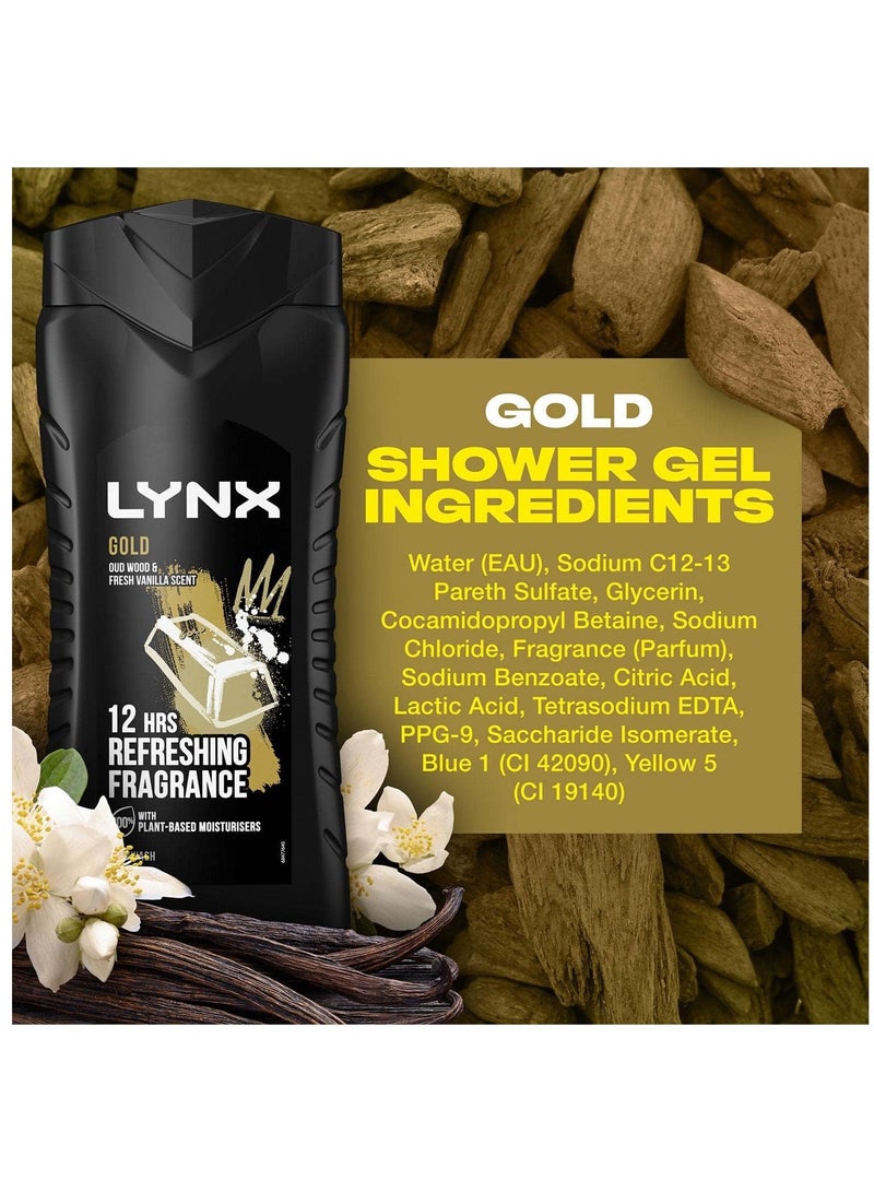 lynx لينكس 12 ساعة عطر منعش خشب العود والفانيليا غسول الجسم، 225 مل - Image 3
