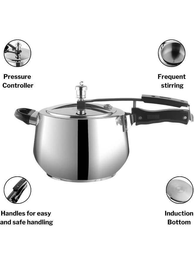 Vinod Handi Shape Inner Lid Europa Pressure Cooker - 5 L - Image 3