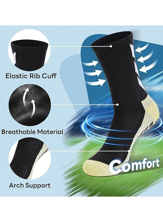 Generic Grip Socks 4-Pair - Non-Slip Football Socks for Men & Youth with Silicone Traction | Soccer Crew Socks for Goalkeepers, Anti-Skid Athletic Socks with Cushioned Arch Support  - Image 4