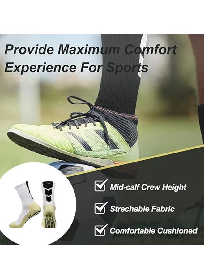 Generic Grip Socks 4-Pair - Non-Slip Football Socks for Men & Youth with Silicone Traction | Soccer Crew Socks for Goalkeepers, Anti-Skid Athletic Socks with Cushioned Arch Support  - Image 5