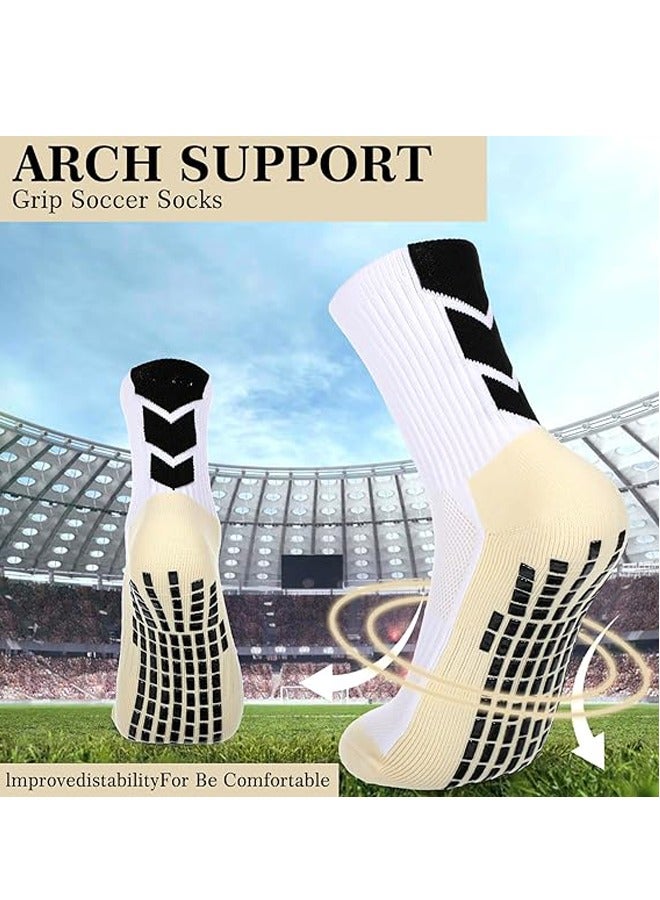 Generic Grip Socks 4-Pair - Non-Slip Football Socks for Men & Youth with Silicone Traction | Soccer Crew Socks for Goalkeepers, Anti-Skid Athletic Socks with Cushioned Arch Support  - Image 3