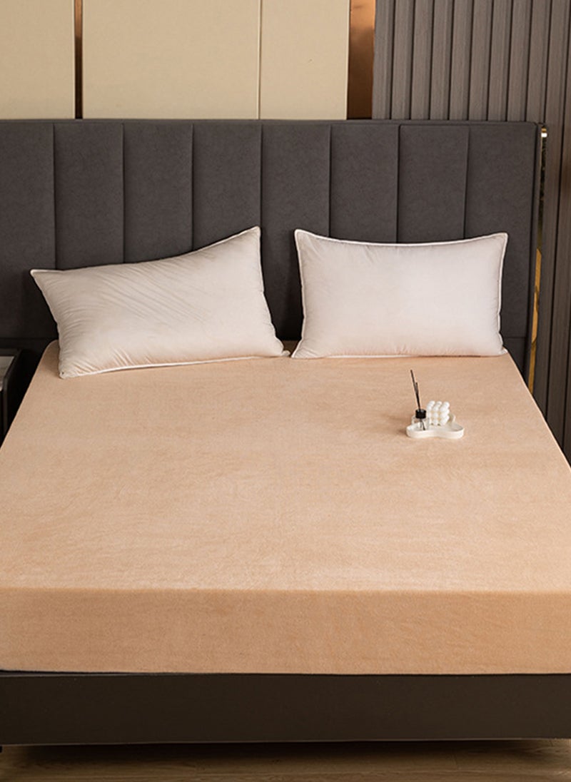Sharpdo - 3-Piece Bedding Set, Thickened Milk Velvet Fitted Sheet Set, with 2 Pillowcases, Suitable for 2-Meter Bed (200*220cm) - Image 1