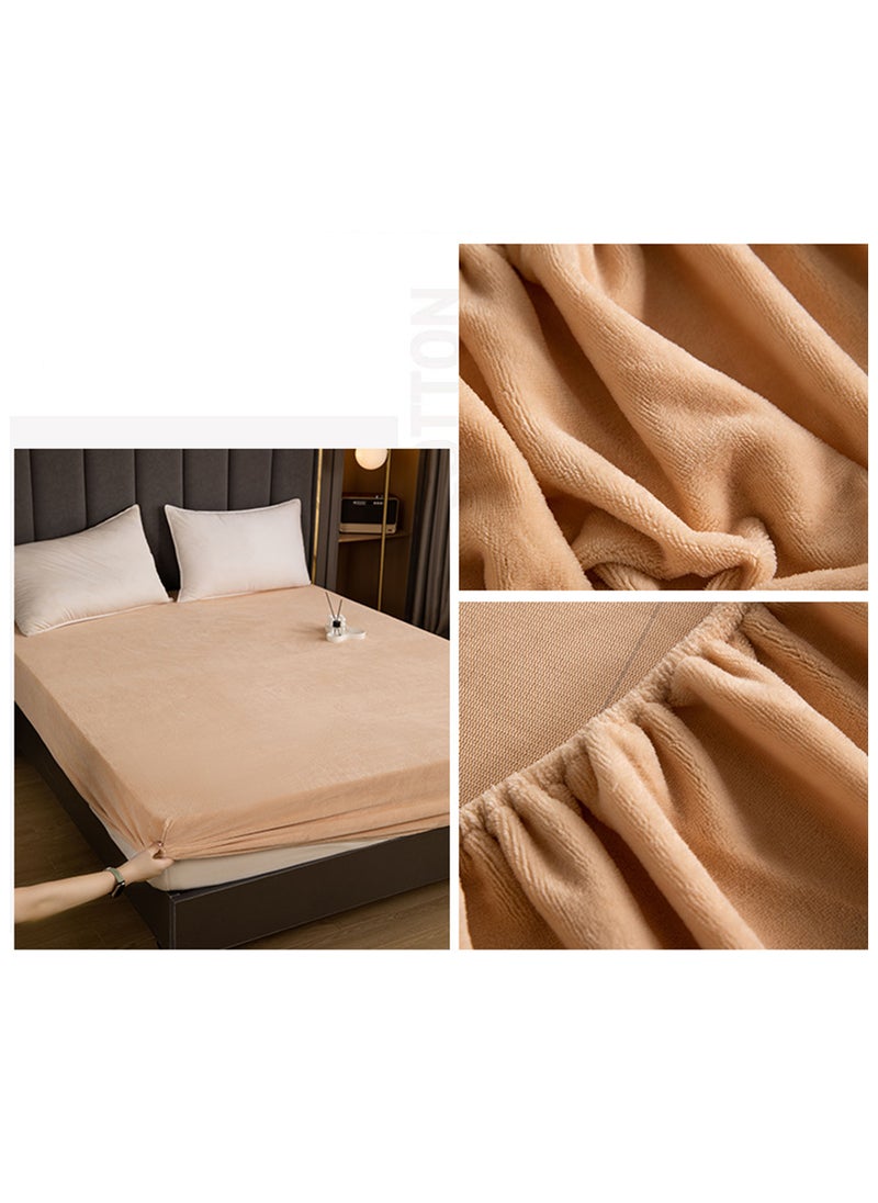 Sharpdo - 3-Piece Bedding Set, Thickened Milk Velvet Fitted Sheet Set, with 2 Pillowcases, Suitable for 2-Meter Bed (200*220cm) - Image 1