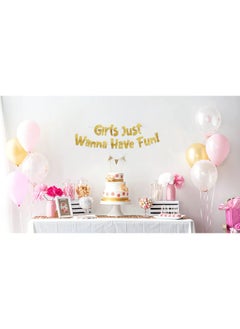 Sterling James Co. Girls Just Wanna Have Fun Neon Gold Glitter Banner Bachelorette Party Girls Birthday Slumber Party Pajama Party Girls Night Out Decorations Supplies Favors And Gifts  - Image 4
