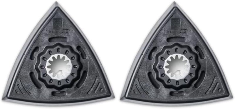 Fein Starlock Triangular Backing Pad Set with Hook & Loop Attachment - Plastic Plate for Scratch-Free Sanding, Perforated, Standard Version, 3-1/8" Edge Length, 2-Pack - 63806136220 - Image 1