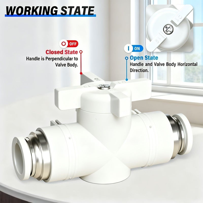 2pcs Pneumatic Ball Valve BUC 6 1 4 Inch OD With Adjustable Switch Push In Quick Connect Fitting Air Flow Control Valve Straight Connector For Industrial Air Conditioners And Many Fields - Image 5