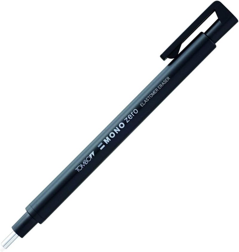 Tombow Holder Eraser Mono Zero Round Sharpe Black EHKUR11 - Image 1