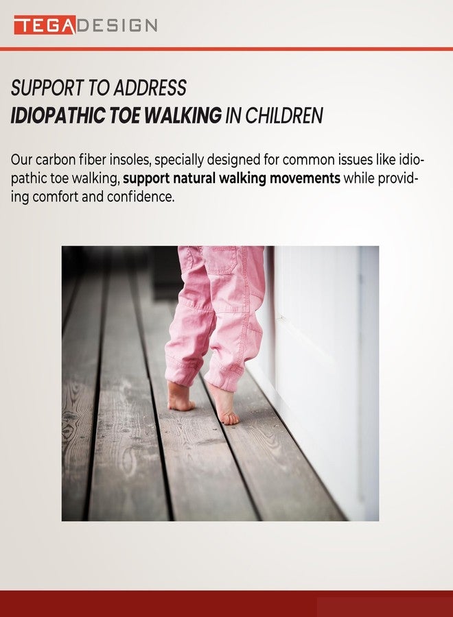 TEGA Kids' Carbon Fiber Insoles for Idiopathic Toe Walking - 1 Pair - Rigid Shoe Inserts to Correct Tiptoe Walking - Toddlers and Big Kids Insert (Little Kid 13) - Image 3