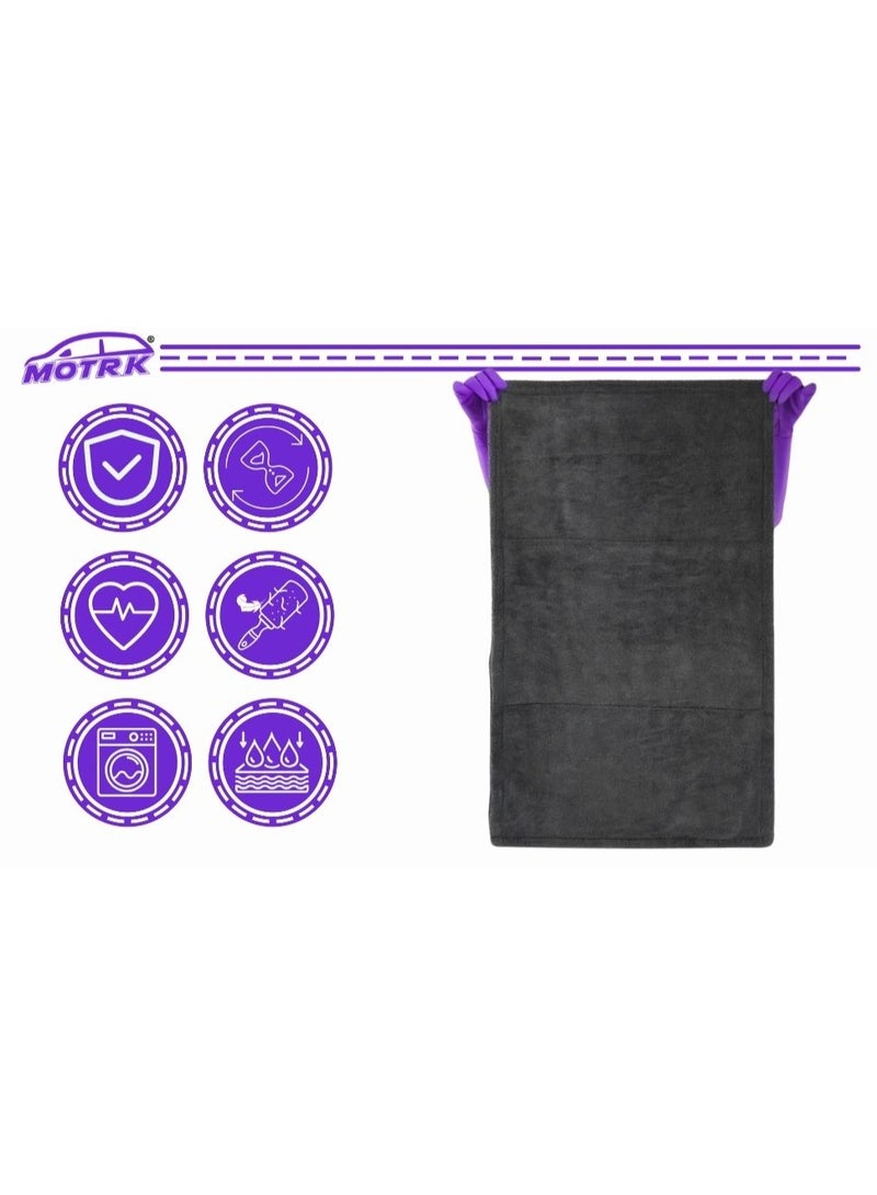 MOTRK Microfiber Car Drying Towel 1300 Gsm MOTRK Double Twist Pile, Premium Extra Large Auto Wash Towel For Cars, Super Absorbent Detailing Cleaning Cloth Car Drying Towel From No Streaks, Scratches 60*90 - Image 4