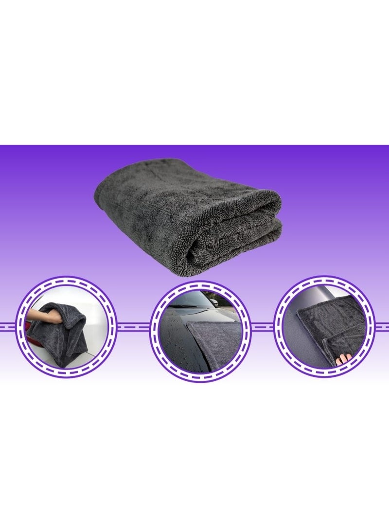 MOTRK Microfiber Car Drying Towel 1300 Gsm MOTRK Double Twist Pile, Premium Extra Large Auto Wash Towel For Cars, Super Absorbent Detailing Cleaning Cloth Car Drying Towel From No Streaks, Scratches 60*90 - Image 5