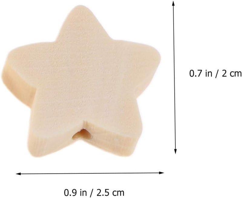 comfrt 50pcs Wooden Beads Lovely Five-Pointed Star Beads DIY Handmade Jewelry Accessories Wood Beads Star Beads,Wooden Stars,Wooden Stars for Crafts,Wood starsCraft Supplies - Image 3