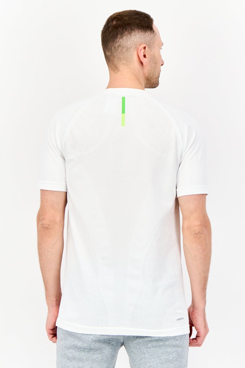 Adidas Men Sportswear Fit Short Sleeve Training T-shirt, White - Image 2