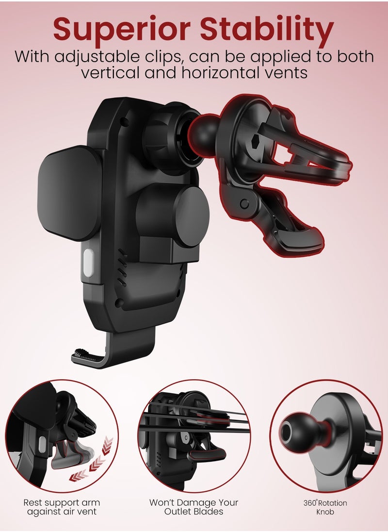 Moxedo Moxedo 15W Wireless Phone Holder Mount with PD 20W Car Charger, Qi Auto Sensor Arms Windshield/Dashboard/Air Vent Compatible for iPhone 13 12 11 Pro, XR, XS, XS Max, XR, X, Galaxy S20 Note 20 Ultra & All Smartphones  - Image 3