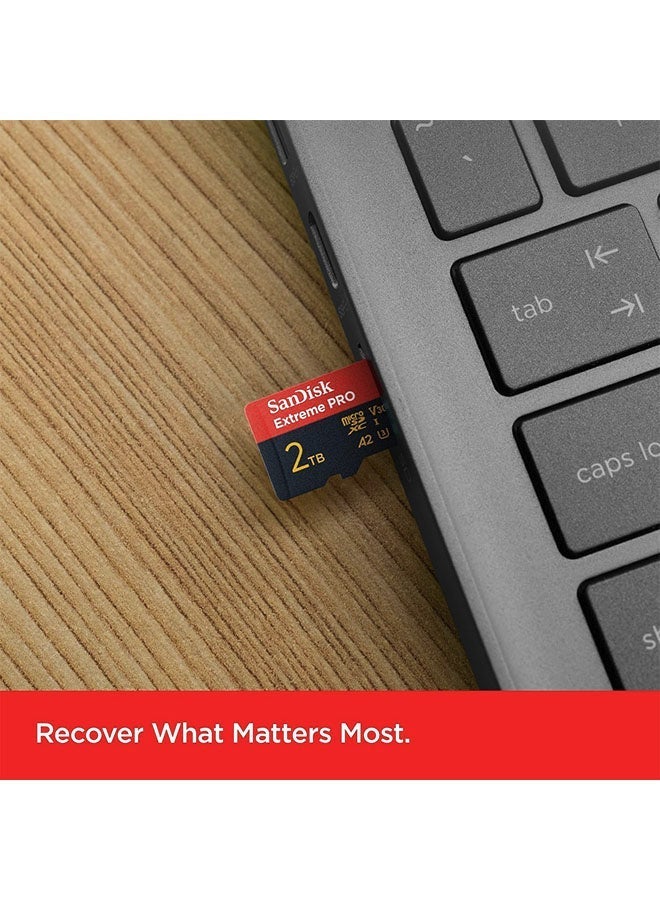 2TB micro SD card  (For Smartphones, Action Cams, Drones, Speeds up to 250 MB/s, 5K, 4K UHD) A2 App Performance + RescuePro Deluxe UHS-I, C10, U3, V30 - Image 2