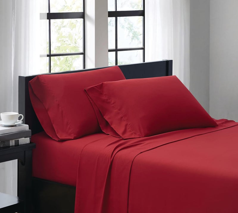 TRULY SOFT Everyday Sheet Set, Queen, Red - Image 1