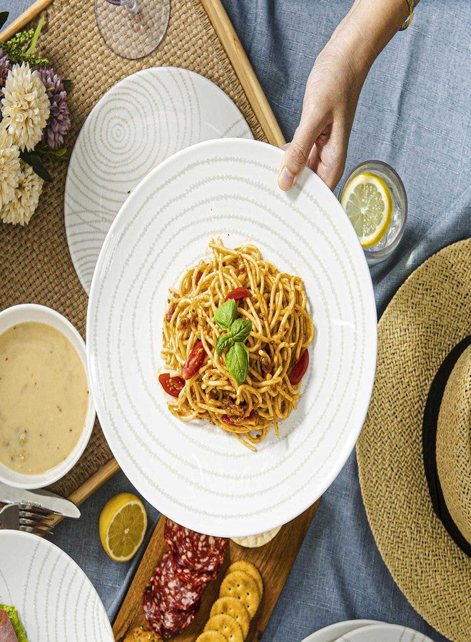 BZYOO BPA-Free Dishwasher Safe 100% Melamine Plastic Plate & Bowl Set Casual dining Indoor and Outdoor Dining Party (12 PCS Dinnerware set, Service for 4, white planet) - Image 2
