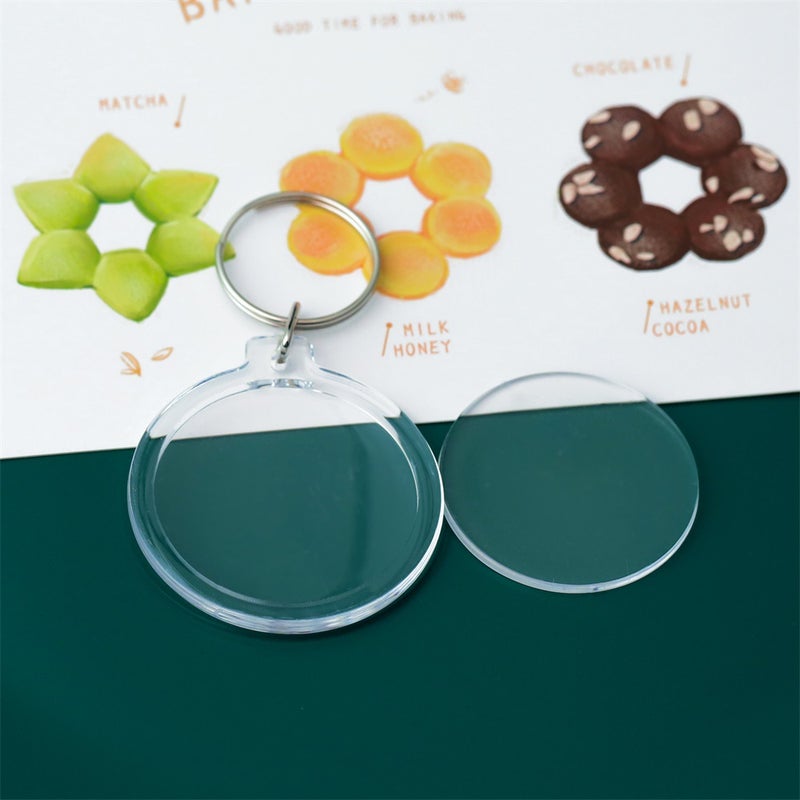 Acrylic Photo Keychain Blanks Bulk Round acrylic photo frame key chain 4.5*4.5cm(5)/46g 