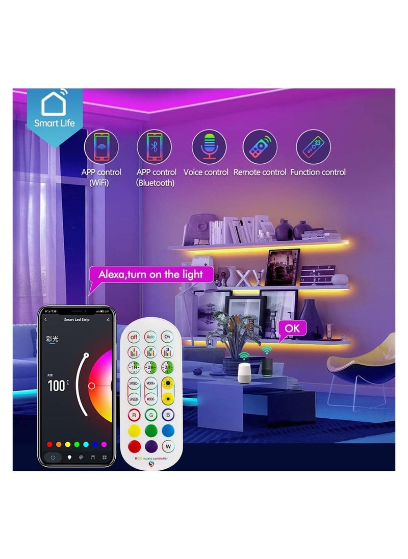 Y&D - Smart Neon Light Strip Wifi DIY 3m with APP Control and Music Sync Voice Activated Connection Alexa Google Suitable for Bedroom Living Room Game Decoration - Image 1