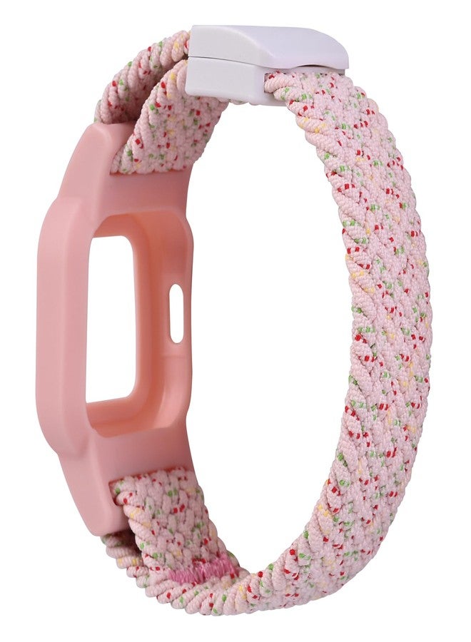 C2D JOY Nylon Braided Strap Compatible with Garmin Vivofit Jr. 3 Bands Watch Sport Clasp Wristband - Starlight Pink - Image 1