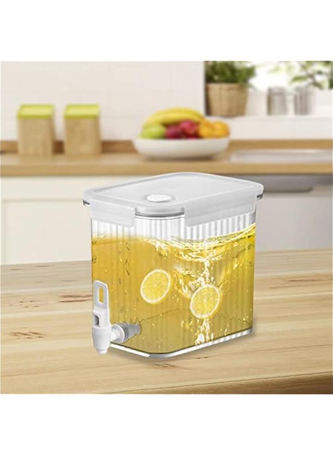 خزانة مشروبات بسعة 0.92 جالون للثلاجة، موزع مشروبات بسعة 3.5 لتر مع غطاء، موزع مياه للثلاجة، حاويات للحليب والشاي والعصير مع أغطية للثلاجة، إبريق لتخزين الماء في الثلاجة. - Image 3