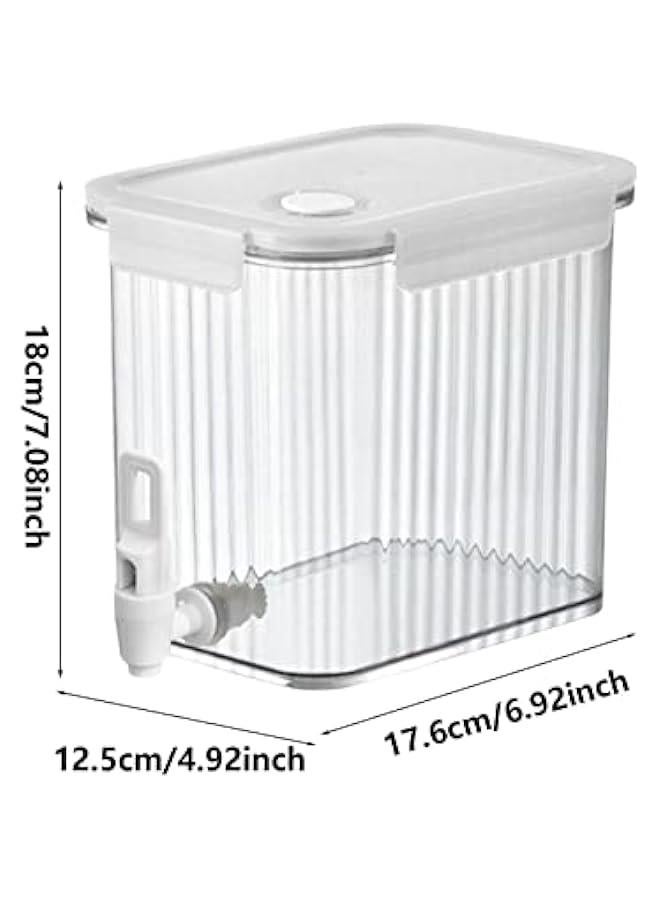 خزانة مشروبات بسعة 0.92 جالون للثلاجة، موزع مشروبات بسعة 3.5 لتر مع غطاء، موزع مياه للثلاجة، حاويات للحليب والشاي والعصير مع أغطية للثلاجة، إبريق لتخزين الماء في الثلاجة. - Image 5