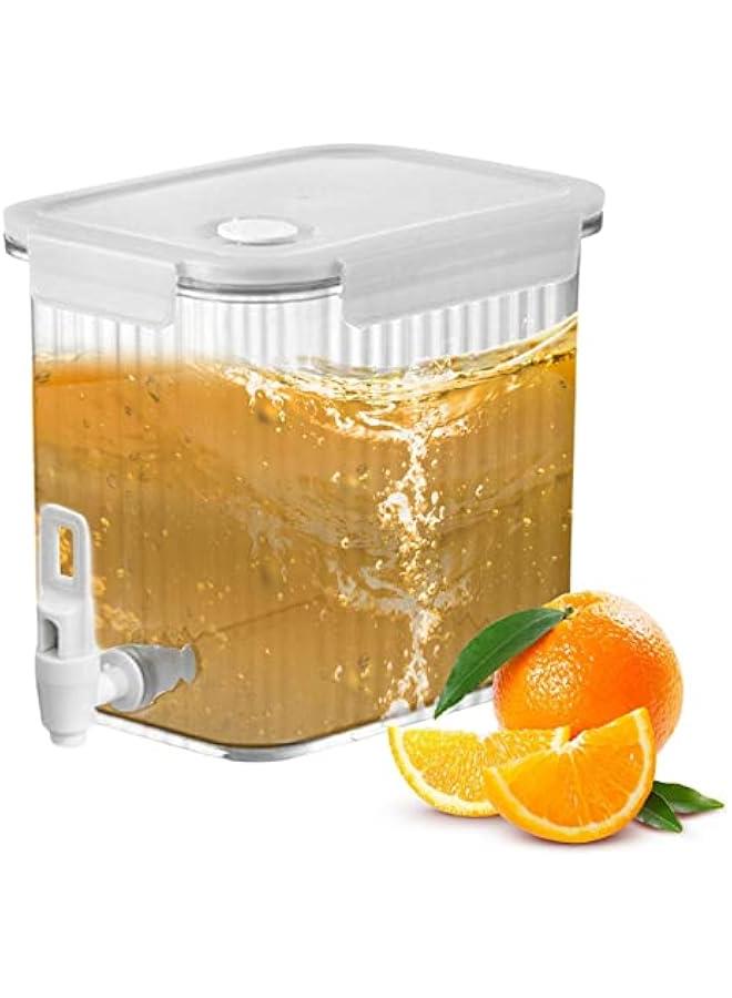 خزانة مشروبات بسعة 0.92 جالون للثلاجة، موزع مشروبات بسعة 3.5 لتر مع غطاء، موزع مياه للثلاجة، حاويات للحليب والشاي والعصير مع أغطية للثلاجة، إبريق لتخزين الماء في الثلاجة. - Image 2