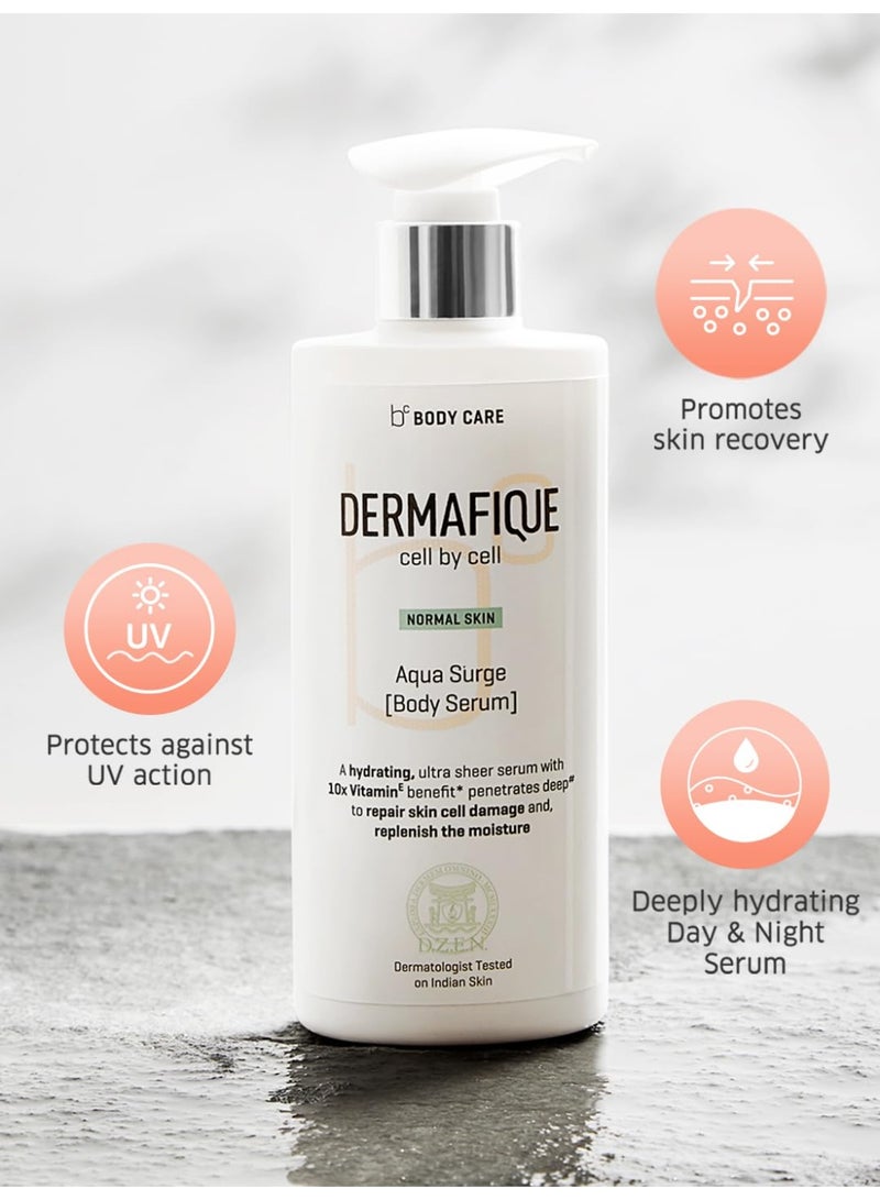 Dermafique Aqua Surge Body Lotion for Winters – 300ml | Protects Against UV Action | 10x Vitamin E Benefits, Glycerine, Shea Butter| Repairs Skin Cell Damage | Dermatologist Tested on Indian Skin - Image 4