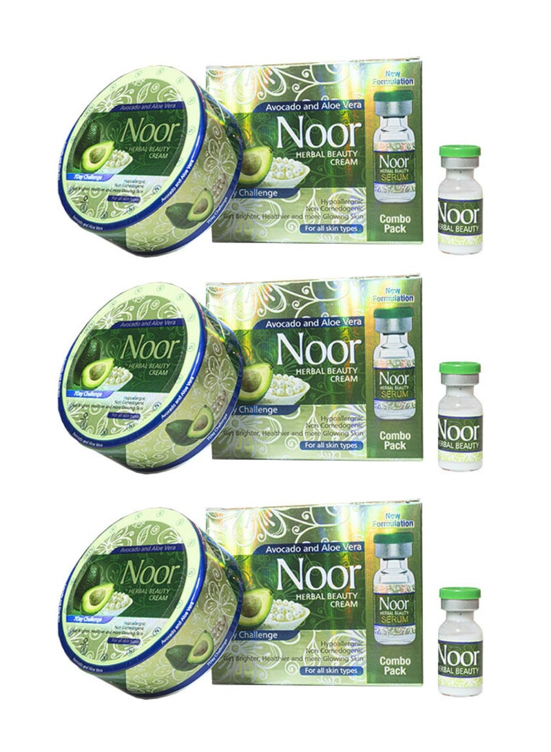 Noor Herbal Beauty Cream With Serum Combo Pack, 30 gm - Pack of 3 - Image 1