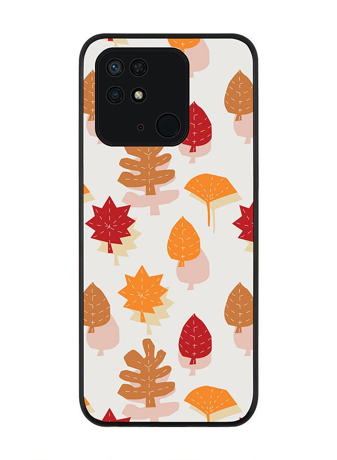 Stylizedd Rugged Black edge case for Redmi 10C 4G  Slim fit Soft Case Flexible Rubber Edges Anti Drop TPU Gel Thin Cover - Autumn Scribble - Image 1