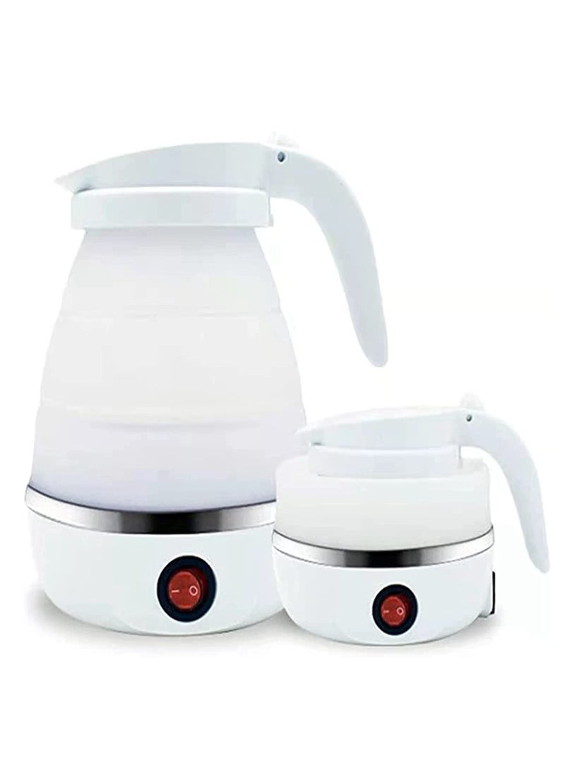 ELTRAZONE غلاية كهربائية قابلة للطي للسفر - غلاية محمولة فائقة النحافة مصنوعة من السيليكون عالي الجودة، جهد مزدوج وسلك طاقة قابل للفصل، 555 مل 110-220 فولت أمريكي (أبيض) - Image 1