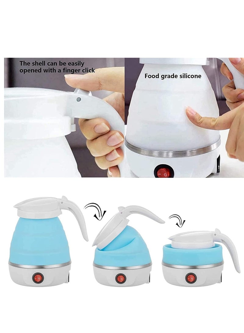 ELTRAZONE غلاية كهربائية قابلة للطي للسفر - غلاية محمولة فائقة النحافة مصنوعة من السيليكون عالي الجودة، جهد مزدوج وسلك طاقة قابل للفصل، 555 مل 110-220 فولت أمريكي (أبيض) - Image 5