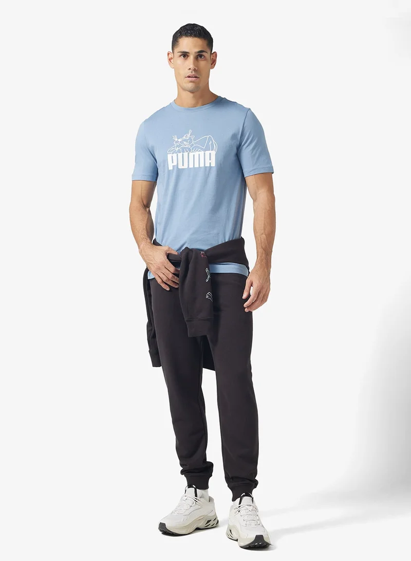 PUMA cool blue Graphic Super T-Shirt for Men | Best Price UAE