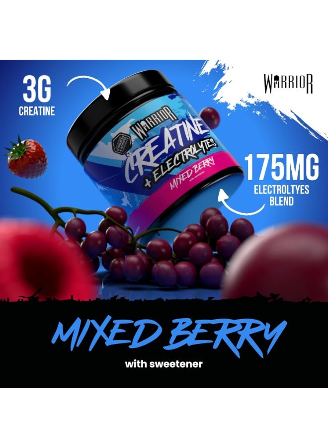 Warrior Creatine Plus Electrolytes Powder Mixed Berry - 360g - Image 5
