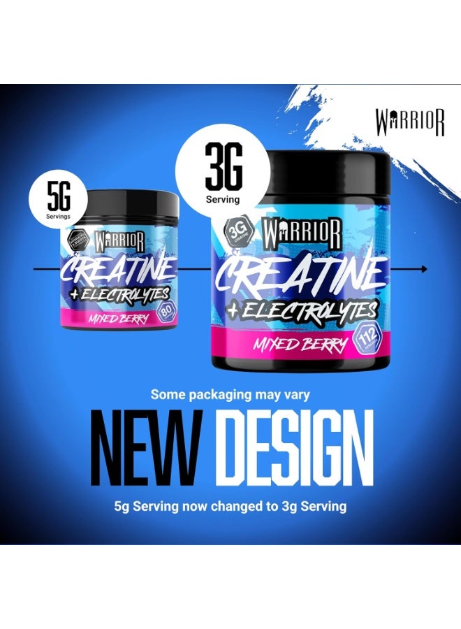 Warrior Creatine Plus Electrolytes Powder Mixed Berry - 360g - Image 4