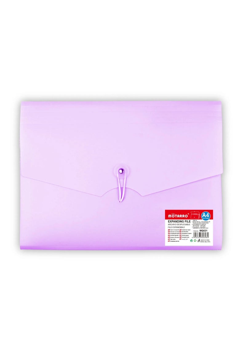 MOTARRO A4 Expanding File Folder Macaron Organ Pockets Documents Organizer File Pouch School Office Binder Color May Vary  - Image 1