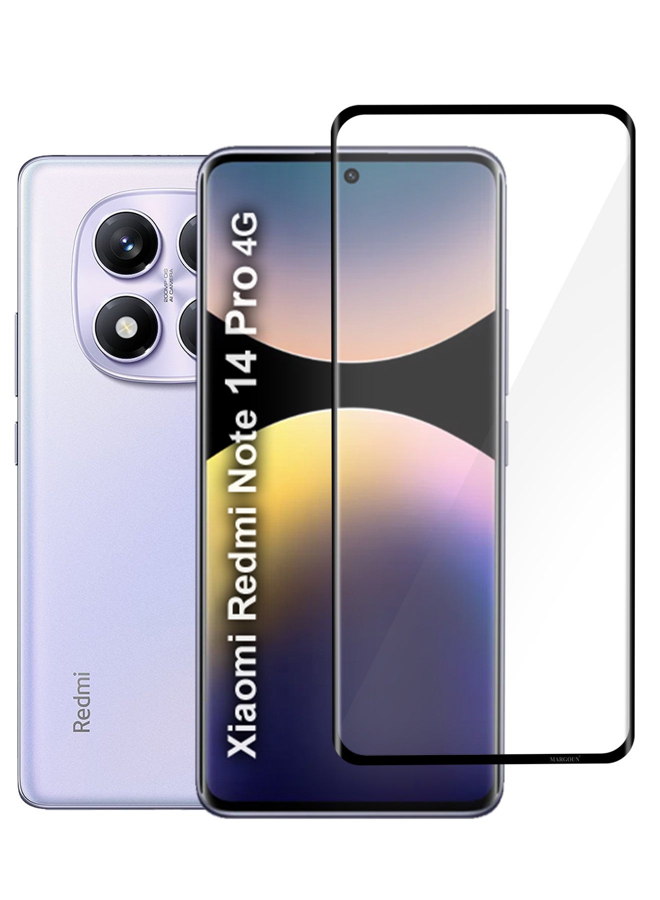 CATANES Curved Screen Protector Compatible With Xiaomi Redmi Note 14 Pro 4G Tempered Glass, Protective Film Easy Installation Bubble Free