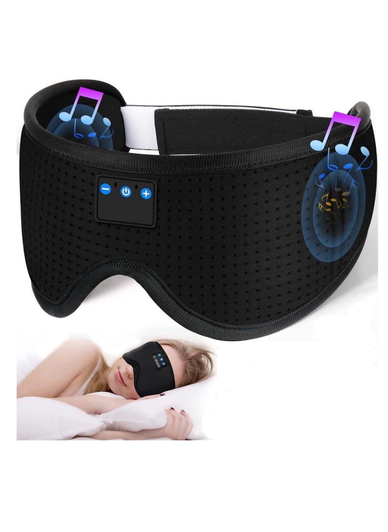 RATSAW Bluetooth Sleep Mask for Side Sleeper, 100% Blackout 10+ Hours Long Battery Life Eye Covers for Sleeping,Breathable Sleep Headphones Built-in Comfortable HD Speakers Sleep Aids for Adults  - Image 1