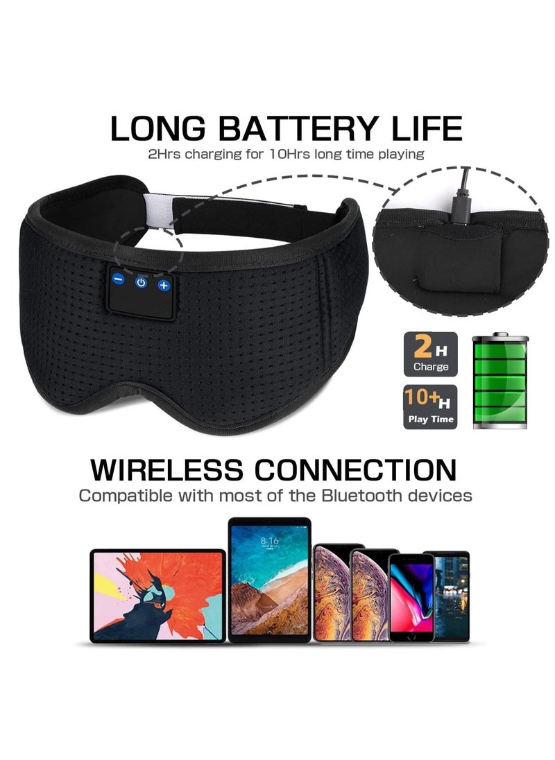 RATSAW Bluetooth Sleep Mask for Side Sleeper, 100% Blackout 10+ Hours Long Battery Life Eye Covers for Sleeping,Breathable Sleep Headphones Built-in Comfortable HD Speakers Sleep Aids for Adults  - Image 5