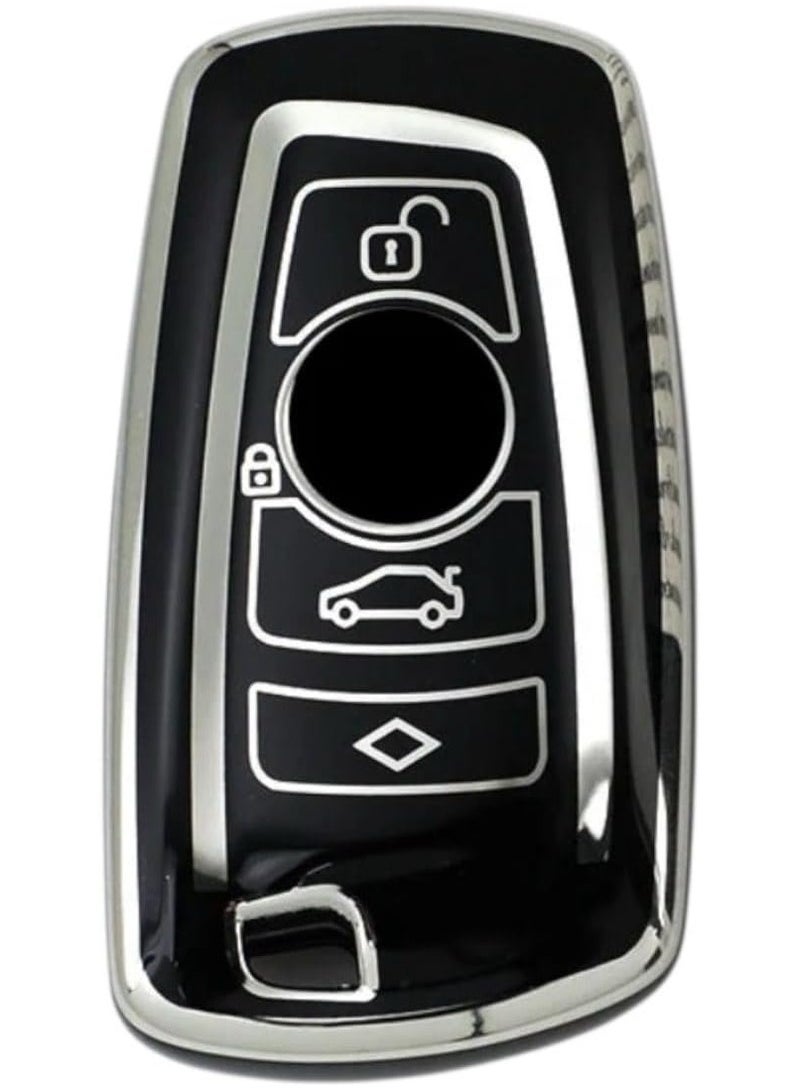 Key Fob Cover Case Car TPU FOR 1 3 5 SERIES F20 F30 G20 TPU Car Key Case Cover, Fit F20 F30 G20 f31 F34 F10 G30 F11 X3 F25 X4 I3 M3 M4, Silver  - Image 1