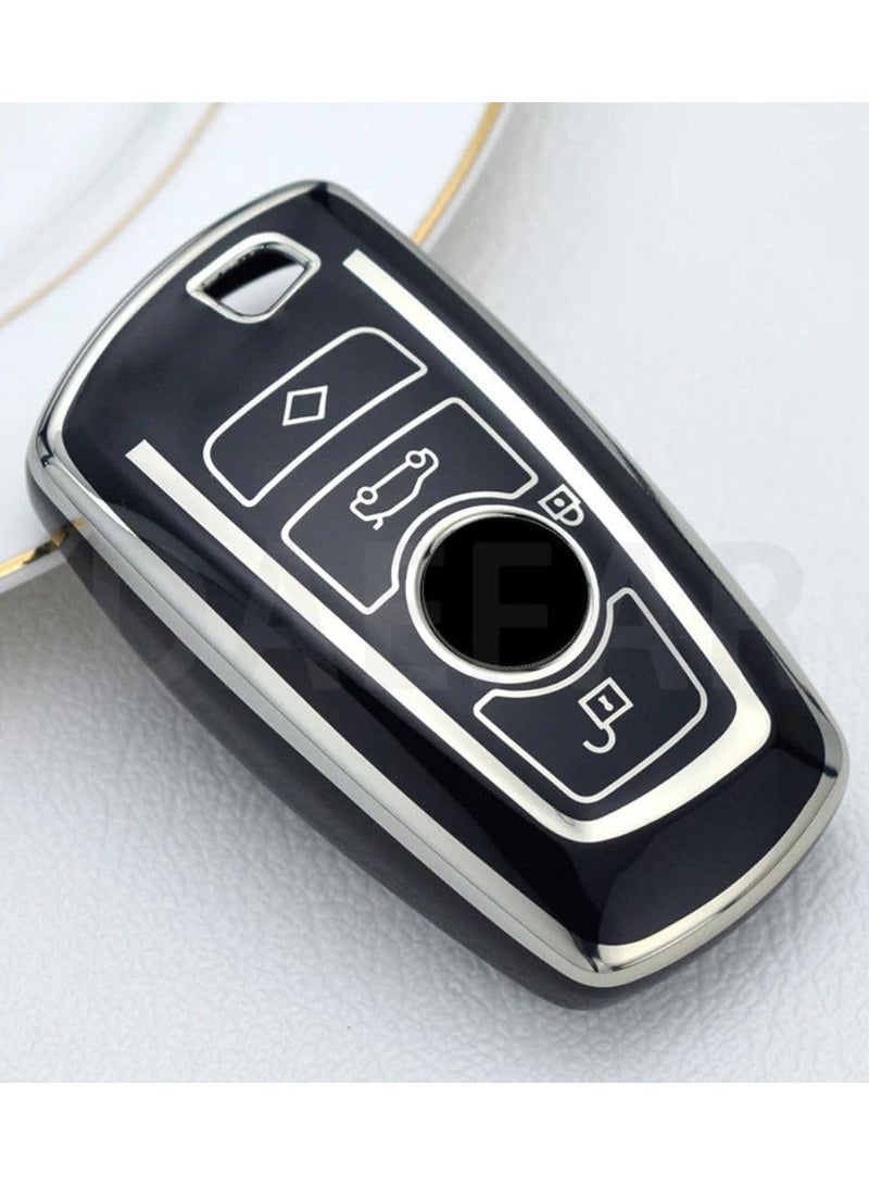 Key Fob Cover Case Car TPU FOR 1 3 5 SERIES F20 F30 G20 TPU Car Key Case Cover, Fit F20 F30 G20 f31 F34 F10 G30 F11 X3 F25 X4 I3 M3 M4, Silver  - Image 4