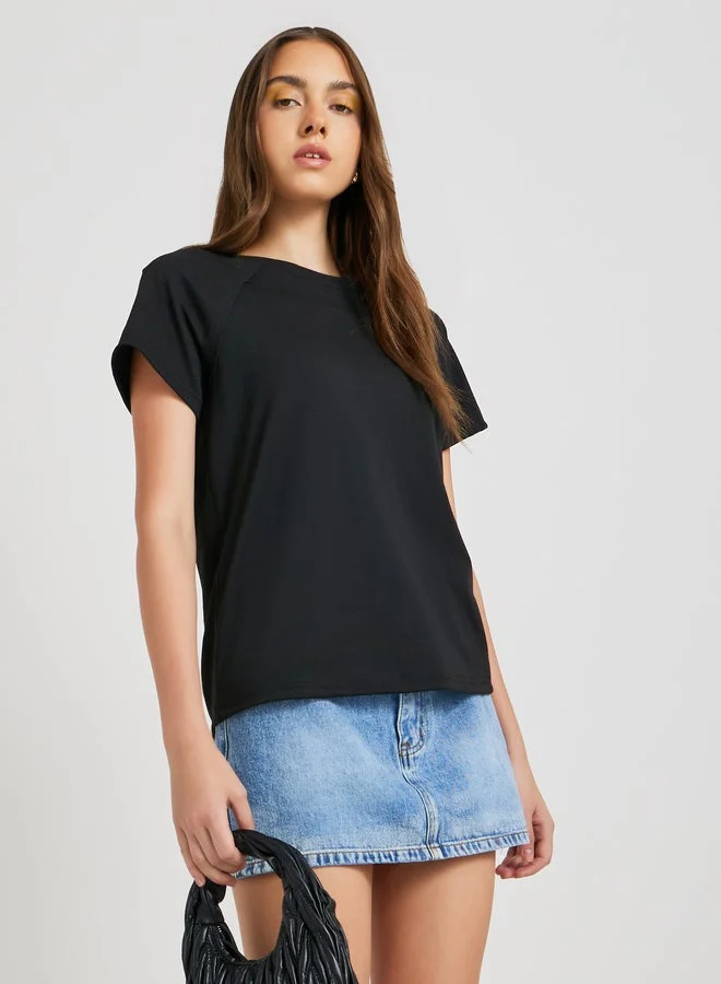 Take Two Solid Regular Fit Round Neck T-Shirt