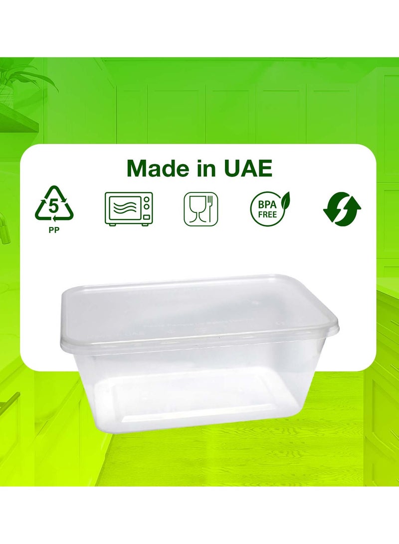 1000ml Disposable Microwave Containers with Airtight Lids - BPA-Free, Leakproof, Stackable (Pack of 10)  - Image 3