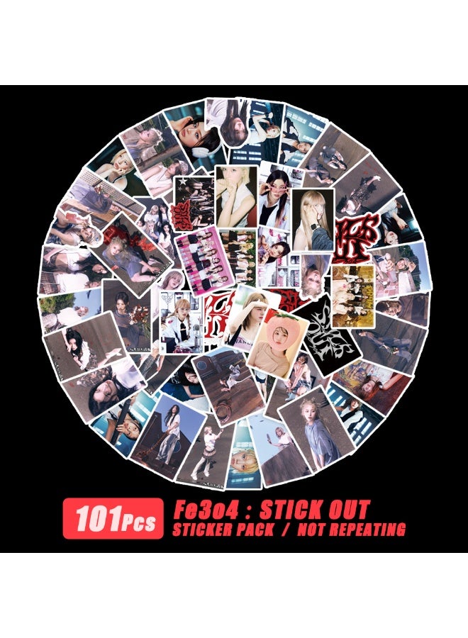 NIBEMINENT 101 Pcs Kpop NMIXX EXPERGO Fe3O4 STICK OUT Deco Kit Waterproof Stickers, High Definition Printing Bright Colors, Suitable for Laptop Skateboard Luggage Water Bottle Guitar DIY - Image 1