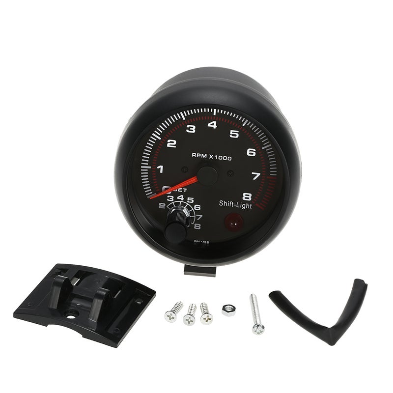 3.75''Automobile Refitted Instrument Black White Light Tachometer 0-8000 Pointer Tachometer 92mm - Image 5