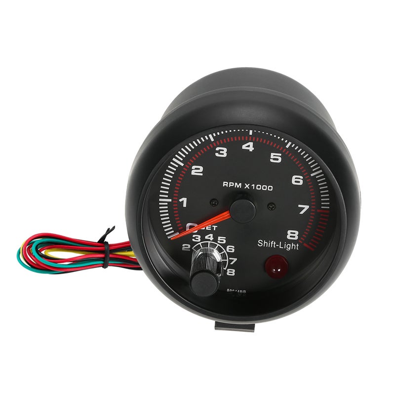 3.75''Automobile Refitted Instrument Black White Light Tachometer 0-8000 Pointer Tachometer 92mm - Image 3