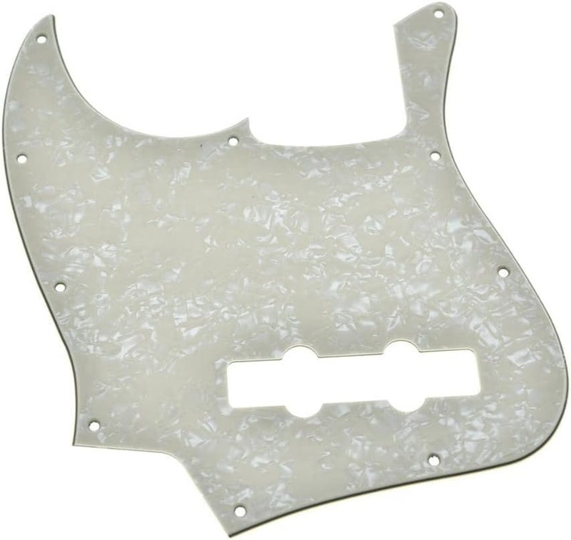 KAISH Lefty 4 String J Bass Style Pickguard Left Handed Bass Pick Guard Scrach Plate for USA/Mexico Jazz J Bass Aged Pearl - Image 1