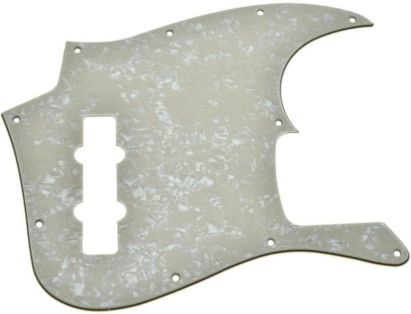 KAISH Lefty 4 String J Bass Style Pickguard Left Handed Bass Pick Guard Scrach Plate for USA/Mexico Jazz J Bass Aged Pearl - Image 2