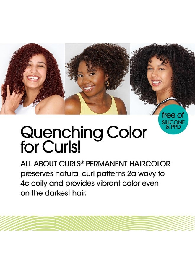 ALL ABOUT CURLS 3V Twisted Plum Permanent Hair Color (Prep + Protect Serum & Hair Dye For Curly Hair) 100% Grey Coverage Nourished & Radiant Curls - Image 3