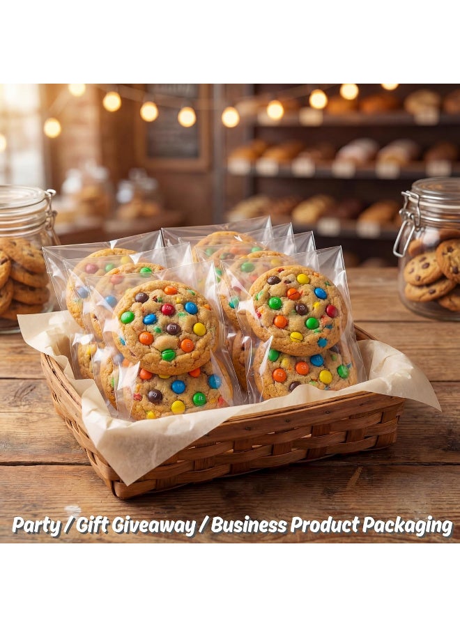Bincoo 400-Pack Self-Adhesive Clear Plastic Cellophane Cookie Bags for Gift Giving, Candy and Bakery Pastry Packaging White Polka Dot, 4x6 IN - Image 2